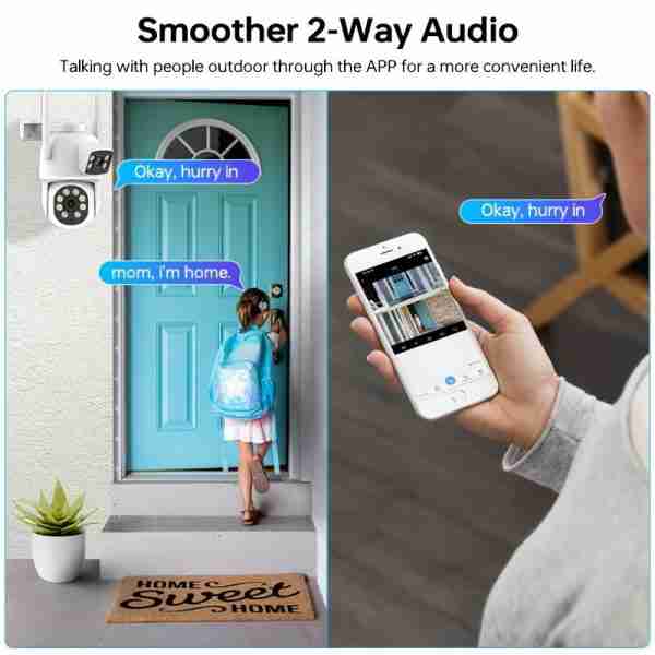 02ccaca4-db36-4a9a-851d-0115d761164d-1 4MP(2MP+2MP) WiFi Security Camera Outdoor, Dual Lens 2.4/5ghz Wireless IP Camera Video Surveillance For Home Security CCTV Monitor,AI Human Tracking, Color Night Vision,Two Way Audio,Pan Tilt Rotation,Work For Eseecloud APP,Without TF Card