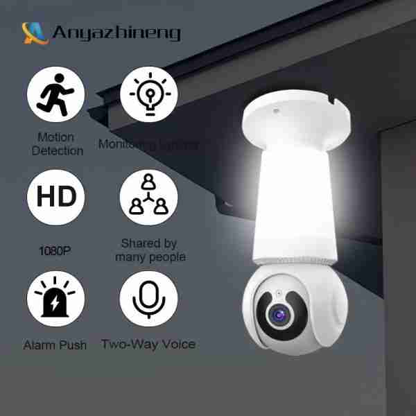 HD Lens Wireless Wi-Fi Smart Home Security Camera with Human Detection, Two Lenses, Motion Tracking, Color Night Vision, Instant Alerts, 355° Pan/Tilt Panoramic Surveillance and Two-Way Audio - 2.4 GHz Only