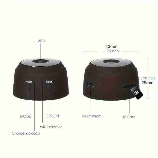 1485943974c1a07d946427bde90d093d 1pc wireless mini surveillance camera, intelligent 2.4Ghz Wifi security indoor and outdoor camera, supporting two-way audio, infrared night vision, motion detection and automatic tracking, baby and pet monitors