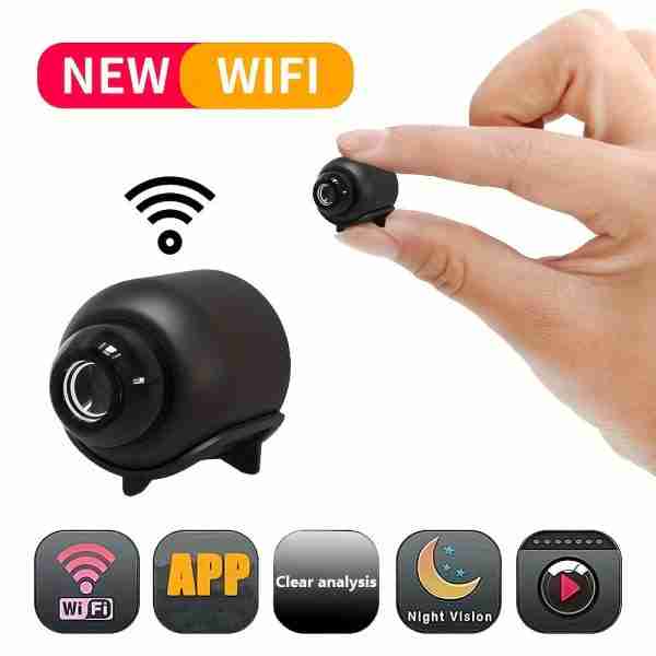 17dd69ce206d2ebfeedf506bb6b623d8-1 WiFi Surveillance Camera 2.4G Monitor Night Vision Motion Detection Camera Family Security Camera Monitoring Wide-angle Detection IP Camera (not Including SD Card) Without Battery, Christmas、Halloween、Thanksgiving Day Gift