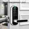 Smart 5 In 1 Door Lock With Handle Biometric Technology Storage Memory Function