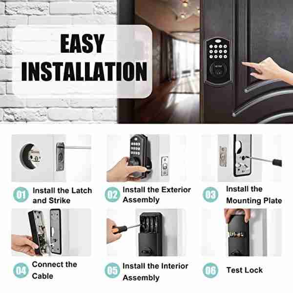 436d21319debfc5e27fad4d32819c633 Noqiz Keyless Entry Door Lock, Smart Lock With Touchscreen Keypad, Secure Deadbolt Lock With 50 User Codes, Easy Installation, Auto Lock, Bedroom Door, Home, Apartment, M15 ORB