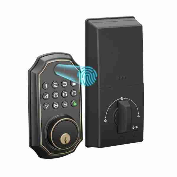 4c4f5ded-d20f-4255-b404-c5ff0d724f09 Fingerprint Smart Lock, Keyless Entry Lock, Fingerprint Deadbolt Lock - Backlit Keypad, One-Time Pin Code, Auto Lock Enable Or Disable, Voice Prompt, Long Battery Life, Easy To Install And Programm (Sales Only In North America)