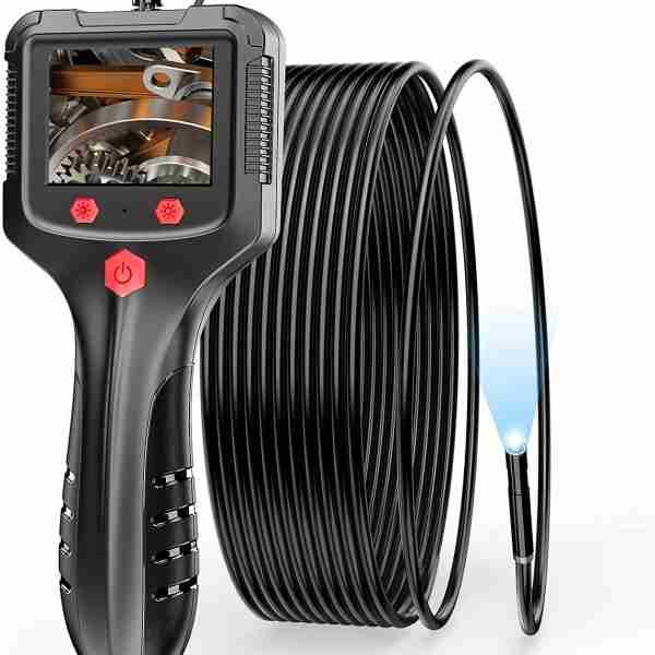 Industrial Endoscopic Camera Light, 1080P HD endoscopic camera, 5.5mm thin Snake camera 2.4 "screen, flexible semi-rigid cable sewers, drains, pipes, Industrial equipment inspection/repair/analysis