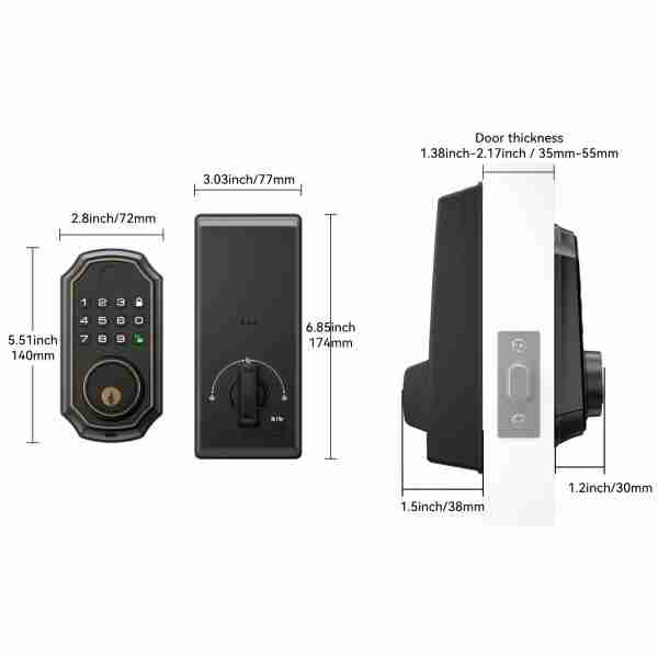 533c500c3a42fe333995f2a42f7bfec5 Fingerprint Smart Lock, Keyless Entry Lock, Fingerprint Deadbolt Lock - Backlit Keypad, One-Time Pin Code, Auto Lock Enable Or Disable, Voice Prompt, Long Battery Life, Easy To Install And Programm (Sales Only In North America)