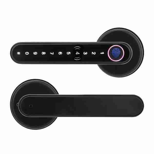 Smart Door Knob, Fingerprint Door Lock Smart Lock Biometric Door Lock Fingerprint, NO APP, Black And Silvery, Great For Bedrooms, Cloakroom, Apartments Offices, Hotels