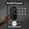 BULIST Smart Deadbolt Door Lock, Pin Code Unlock - One-time Codd Unlock - Mechanical Key Unlock, Keyless Entry Door Lock With Backlit Keypad And Auto-Lock Enable Or Disable, Voice Prompt, Easy To Install And Programming, Long Battery Life (only In North A