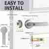 Smart Door Knob, Fingerprint Door Lock Smart Lock Biometric Door Lock Fingerprint, NO APP, Black And Silvery, Great For Bedrooms, Cloakroom, Apartments Offices, Hotels