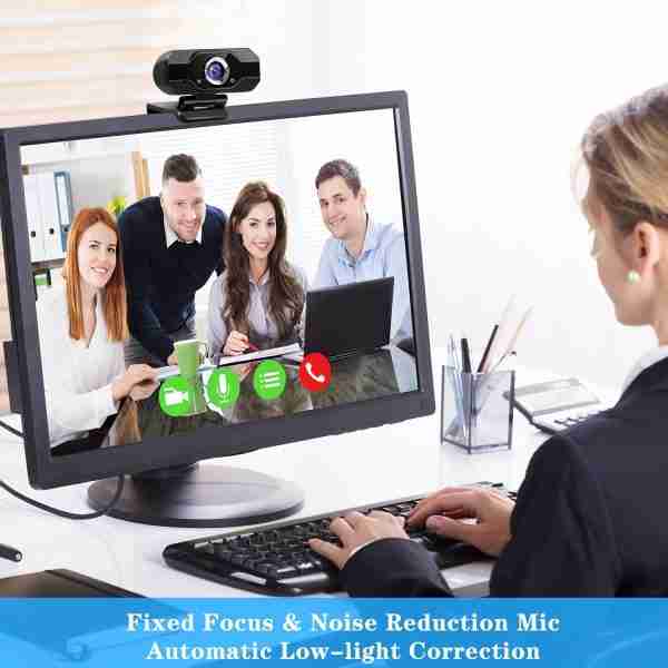 Webcam, USB Webcam With Microphone, 1080P HD Video Webcam, Streaming Computer Web Camera With 120° Vertically Rotation And 90° Wide View Angle, USB Computer Webcam For PC Laptop Desktop Video Calling