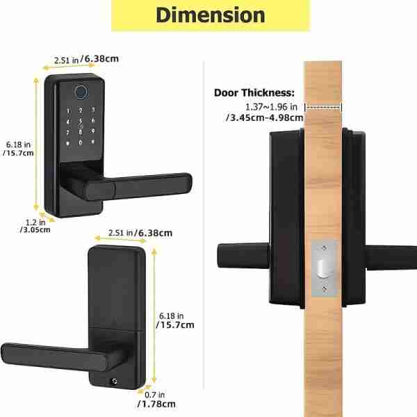 7023cfc19570b5795f4a4142c49d39d6 Touch Screen Half Panel Lock TTLOCK-TH04T 5-in-1 Keyless Entry Door Locks, Smart Door Lock Fingerprint Door Lock Keypad Door Lock