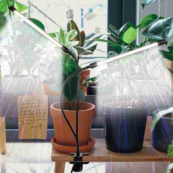 Grow Healthy Indoor Plants With 50W 84 LED Dual Head Clip Plant Lights - 4/8/12H Timer & 5 Dimmable Levels