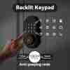 Fingerprint Smart Lock, Keyless Entry Lock, Fingerprint Deadbolt Lock - Backlit Keypad, One-Time Pin Code, Auto Lock Enable Or Disable, Voice Prompt, Long Battery Life, Easy To Install And Programm (Sales Only In North America)