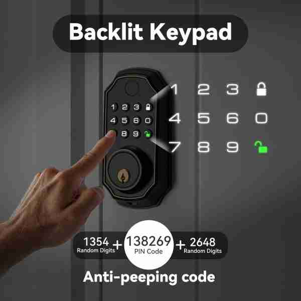 75448feba4ebc1827a1d062ae080563a Fingerprint Smart Lock, Keyless Entry Lock, Fingerprint Deadbolt Lock - Backlit Keypad, One-Time Pin Code, Auto Lock Enable Or Disable, Voice Prompt, Long Battery Life, Easy To Install And Programm (Sales Only In North America)