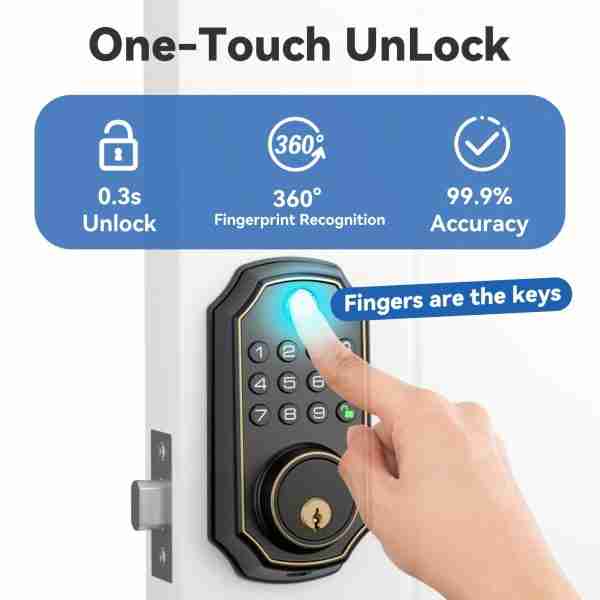 826b5977f1e3c2080214dd497bfb8473 Fingerprint Smart Lock, Keyless Entry Lock, Fingerprint Deadbolt Lock - Backlit Keypad, One-Time Pin Code, Auto Lock Enable Or Disable, Voice Prompt, Long Battery Life, Easy To Install And Programm (Sales Only In North America)
