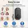 BULIST Smart Deadbolt Door Lock, Pin Code Unlock - One-time Codd Unlock - Mechanical Key Unlock, Keyless Entry Door Lock With Backlit Keypad And Auto-Lock Enable Or Disable, Voice Prompt, Easy To Install And Programming, Long Battery Life (only In North A
