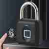 Fingerprint Padlock, Smart Padlock, Locker Lock, Biometric Metal Keyless Fingerprint Lock, Waterproof, For Gym Locker, School Locker, Luggage, Backpack, Suitcase, Black