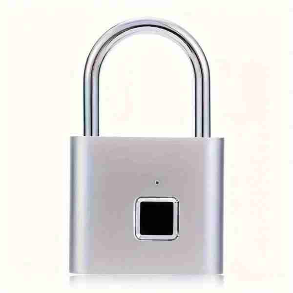 Mini Smart Fingerprint Padlock, Waterproof Security Door Lock, Antitheft Keyless USB Rechargeable Lock For Suitcase Luggage
