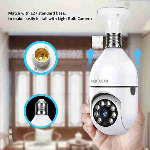 93e4104e-41b4-4597-9213-0219041be233-1 Light Bulb Security Cameras Indoor Wireless WiFi Camera 2.4GHz, 360 Degree, E27 Light Socket Screw In Security Cameras For Home Security Safe Cam Lightbulb Cameras Night Vision, 355° Pan/Tilt For Home Security Safe Light Bulb Cameras Indoor/outdoor, HD 10