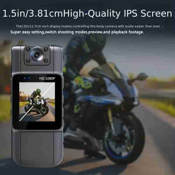 New 1080P HD Portable Law Enforcement Recorder With Screen, Multifunctional Mini Back Clip Chest Camera With Night Vision, Rotatable Lens, Suitable For Electric Vehicles/motorcycles, Property Security, Delivery Personnel, Office, Tourism, Entertainment An