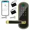 Smart 5 In 1 Door Lock With Handle Biometric Technology Storage Memory Function