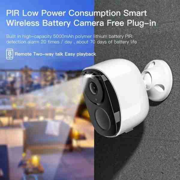 Outdoor Wireless Security Camera, 2K 5mp Video Resolution, 5200mAh Battery Powered CCTV Camera For Home Security, Cloud/SD(up To 256G), No Monthly Fee, AI Motion Detection, Spotlight, Color Night Vision, WiFi, Two-Way Audio