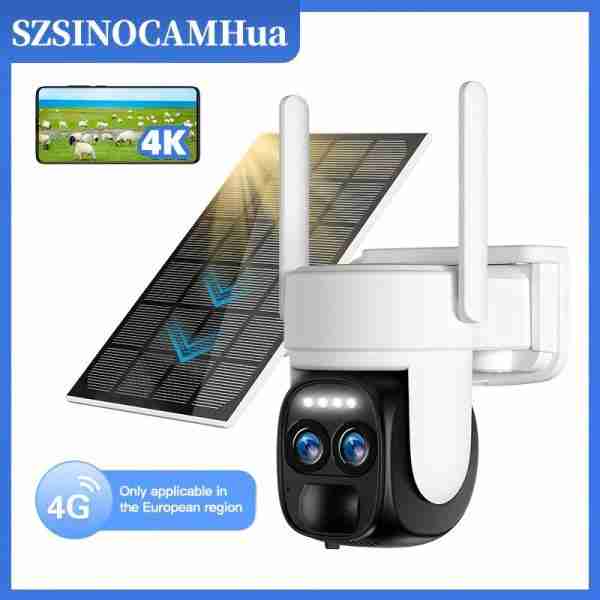 af0a7458-c66c-4541-9fa3-a1bcdf86fbe0 3G/4G LTE EU Cellular Security Camera Solar With SIM Card (Verizon AT&T T-Mobile), Wireless Outdoor No WiFi Security Camera, 2K HD PTZ Night Vision Motion Detection 2 Way Talk SD&Cloud Storage(Support Europe Coutries Only )