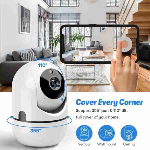 b5a582dd08546d504f16978239d1a1a8 1pc HD 1080P Wireless Security WIFI Camera IP Camera, AI Smart Human Tracking Motion Detection, 2.4GAlarm Push, Video Surveillance, Smart Home Security Camera Mini Camera PTZ Camera Two Way Audio Security Indoor outdoors, Baby Pet Monitor works with 5G ph