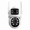 4MP(2MP+2MP) WiFi Security Camera Outdoor, Dual Lens 2.4/5ghz Wireless IP Camera Video Surveillance For Home Security CCTV Monitor,AI Human Tracking, Color Night Vision,Two Way Audio,Pan Tilt Rotation,Work For Eseecloud APP,Without TF Card