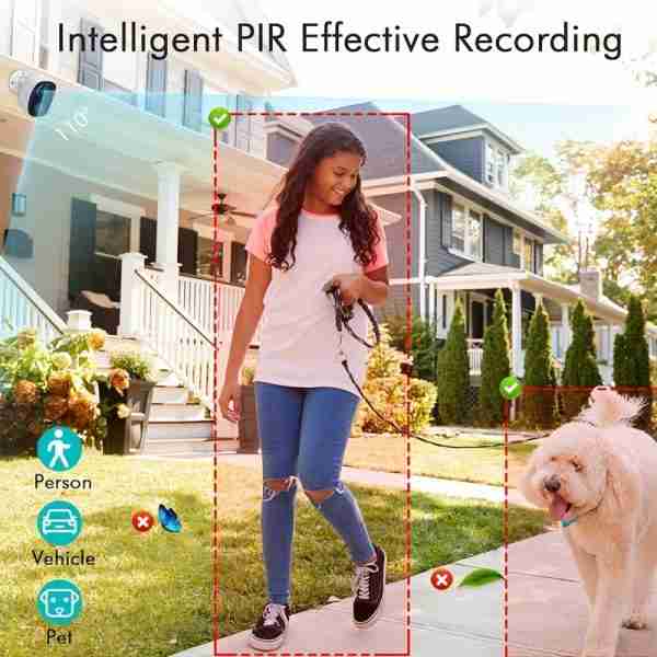 Security Cameras Wireless Outdoor, 2K 3MP Battery Powered WiFi Security Camera with Spotlight & Siren Alarm, 2-Way Audio, Color Night Vision, AI&PIR Motion Detection, AI Detection for Home Security, Works with Alexa, 2-Way Talk, Waterproof, Cloud/SD Stora