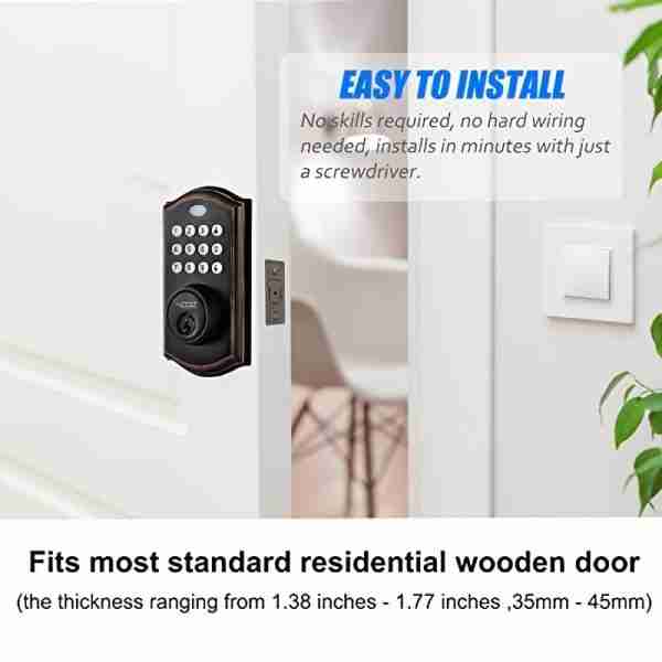 bfa4a10787b97543de15c6f6b5f75eb0 Noqiz Keyless Entry Door Lock, Smart Lock With Touchscreen Keypad, Secure Deadbolt Lock With 50 User Codes, Easy Installation, Auto Lock, Bedroom Door, Home, Apartment, M15 ORB