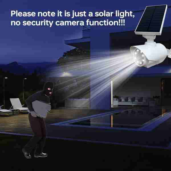 Solar Light Pseudo Safety Camera, Simulating CCTV Monitoring System, With LED PIR Motion Sensor Detection Light, Suitable For Indoor And Outdoor Homes, Offices, Shops, And Garages