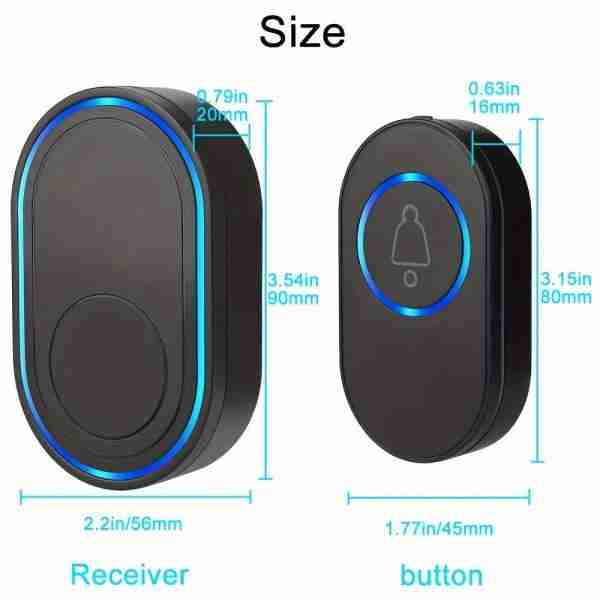 c7dfb3ce-aef1-45c0-ae95-d13ab6bd146d-1 Wireless Doorbell 39 Music LED Flash Security Alarm Smart Home Intelligent US Plug Door Bell Chime Kit