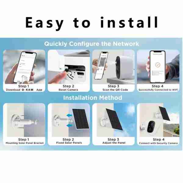 Security Camera Wireless Outdoor, 2K 3MP Night Vision With Spotlight, Wire-Free Battery Solar Powered, Human Detection, With Solar Panel, PIR Human Detection, 2-Way Talk, Waterproof, SD Card/Cloud Storage, Security Cameras Wireless Outdoor, Flood Light So