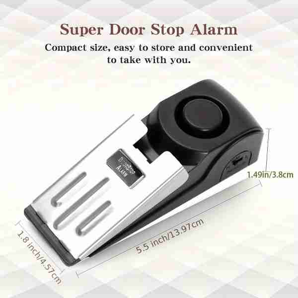 cfa4be64f170683f82c36e2d52157e02 120dB Intruder Alert: Door Stop Alarm - The Ultimate Security Wedge For Home, Traveling & Hotel