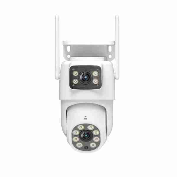Multi lens function security camera, wireless outdoor waterproof WiFi monitoring, 2K details clear, automatic rotation, multi angle pan tilt, night vision, motion detection, two-way call security camera
