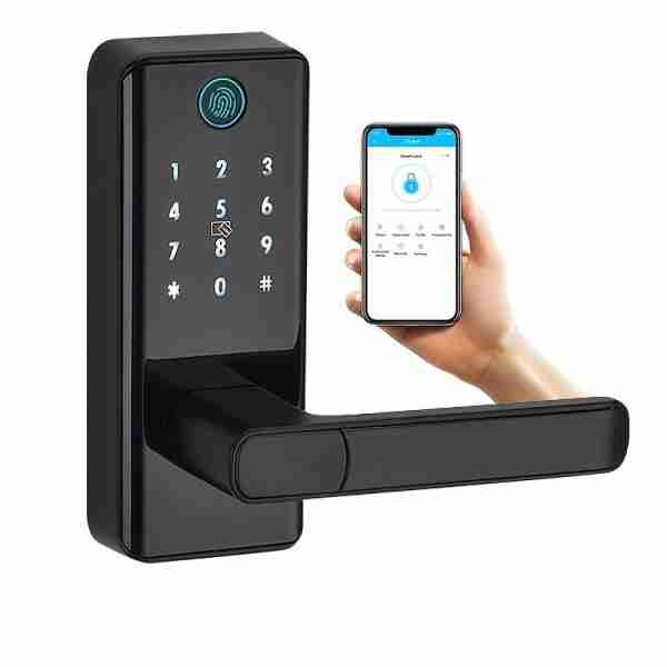 d1e5cfbbbaf0112b5c2900d8857c6501 Touch Screen Half Panel Lock TTLOCK-TH04T 5-in-1 Keyless Entry Door Locks, Smart Door Lock Fingerprint Door Lock Keypad Door Lock