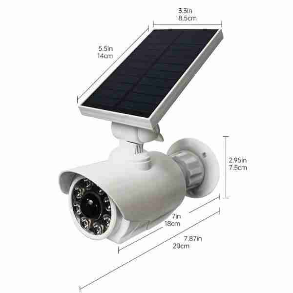 2 Packs, Solar Powered Dummy Camera, Fake Security Camera With LED PIR Motion Sensor Detection Light, Flood Light For Garden, Outdoor, Homes, Office, Shops, Garage