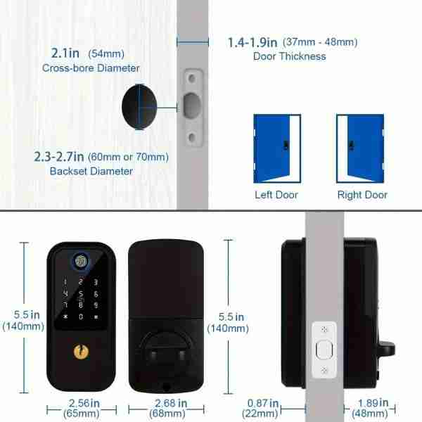 The Keyboard Lock With Handle And Intelligent Biometric Fingerprint Lock Is Suitable For Front Doors, Providing Keyless Entry. The Automatic Door Bolt Lock Is Suitable For Homes, Hotels, Apartments, And Offices.