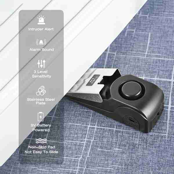 ef1cf44e2fd06d1fc4115ff1d17c5eaf 120dB Intruder Alert: Door Stop Alarm - The Ultimate Security Wedge For Home, Traveling & Hotel