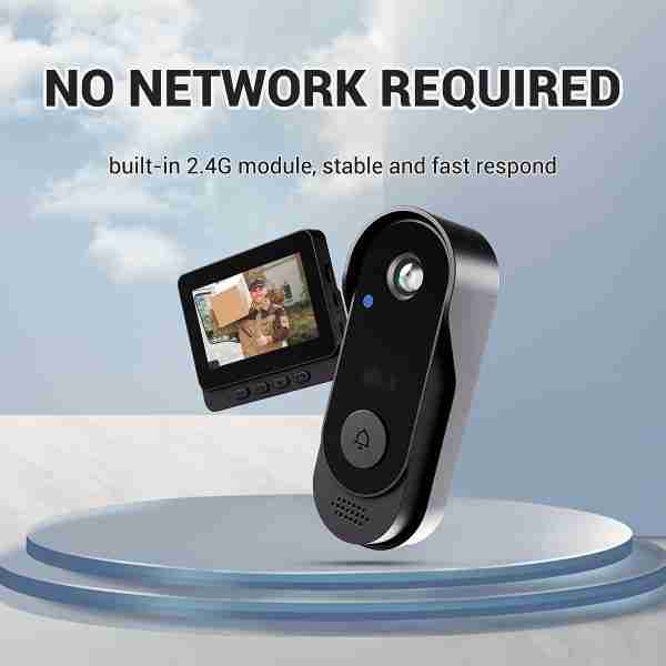 efc6c989-d7ca-459d-8c37-bfb887446f18 1 Set, Waterproof True Wireless Video Doorbell, 480P Camera Pixel, With 4.3 Inch Screen Real Time Indoor Monitor, No App Required, No Network Required, Friendly Using For Elders, Support SD Card Slot Saving Images & Videos, Local Storage