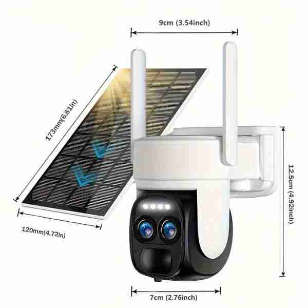 f0328655-54e2-4330-ae28-33ee11b128b1 3G/4G LTE EU Cellular Security Camera Solar With SIM Card (Verizon AT&T T-Mobile), Wireless Outdoor No WiFi Security Camera, 2K HD PTZ Night Vision Motion Detection 2 Way Talk SD&Cloud Storage(Support Europe Coutries Only )