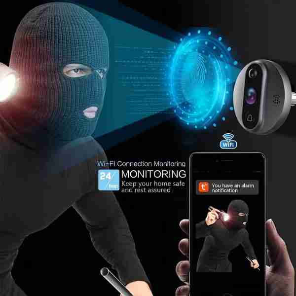 1080P Tuya Smart Security-protection Peephole Video Doorbell Wireless Wifi Two-Way Audio Video Door Eye With Camera In The Private House