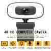 4K HD Computer Webcam, Plug And Play, No Driver Required USB Interface Webcam, Built-in Microphone, Webcast Fill Light, Voice Call Conference Camera, Work Camera, Laptop External Webcam